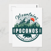 Carte Postale Poconos Retro Pennsylvania Mountains 60s (Devant / Derrière)