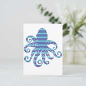 Carte Postale Poctopus à rayures bleues (Debout devant)