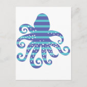 Carte Postale Poctopus à rayures bleues (Devant)