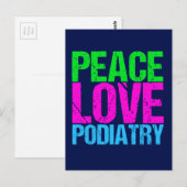 Carte Postale Podiatrie de l'amour pour la paix (Devant / Derrière)
