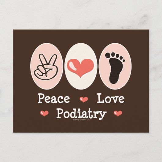 Carte postale Podiatriste Peace Love (Devant)
