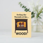 Carte Postale Poêle à bois Chaud (Debout devant)