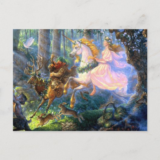 Carte Postale poêle de fée de la licorne (Devant)