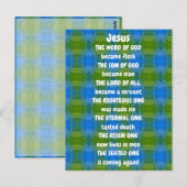 Carte postale Poem Jésus (Devant / Derrière)