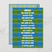 Carte postale Poem Jésus (Devant / Derrière)