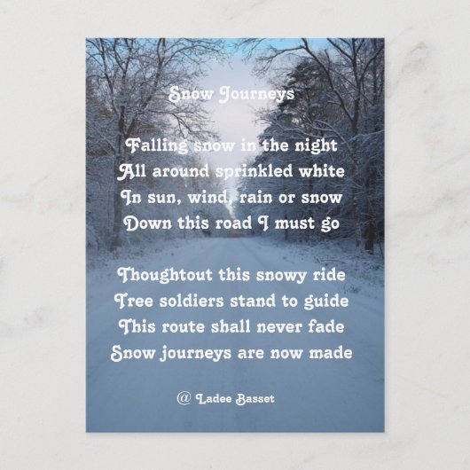 Carte Postale Poem Voyage De Neige Par Ladee Basse (Devant)