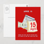 Carte Postale Poème amusant le jour de l'impôt (Devant / Derrière)