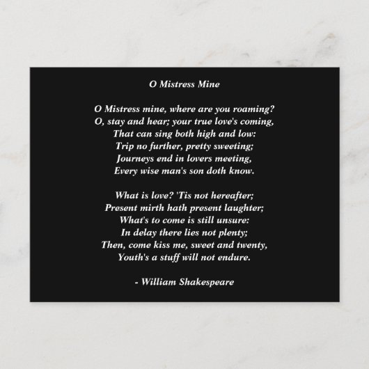 Carte Postale Poème Art-Love Poem 8 (Devant)