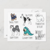 Carte Postale Poème chiot (Devant / Derrière)