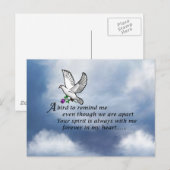 Carte Postale Poème commémoratif d'oiseaux (Devant / Derrière)