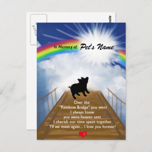 Carte Postale Poème commémoratif du Pont Arc en Ciel (Devant / Derrière)