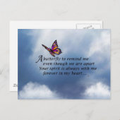 Carte Postale Poème commémoratif papillon (Devant / Derrière)