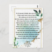 Carte Postale Poème d'anniversaire drôle pour maman (Devant / Derrière)