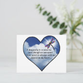 Carte Postale Poème de coeur de libellule (Debout devant)