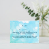 Carte postale Poème de guérison en cristal Angelit (Debout devant)