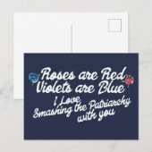 Carte Postale Poème de la Saint-Valentin féministe Fête de la Sa (Devant / Derrière)