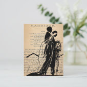 Carte Postale Poème de mariage par Longfellow Bride Groom Silhou (Debout devant)