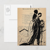 Carte Postale Poème de mariage par Longfellow Bride Groom Silhou (Devant / Derrière)