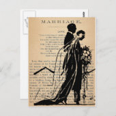 Carte Postale Poème de mariage par Longfellow Bride Groom Silhou (Devant / Derrière)