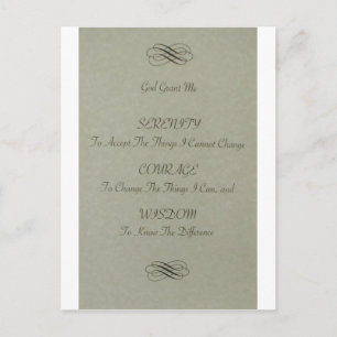 Carte Postale Poème de prière Sérénité