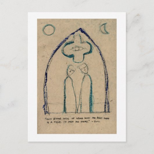 Carte Postale Poème de Rumi (Devant)