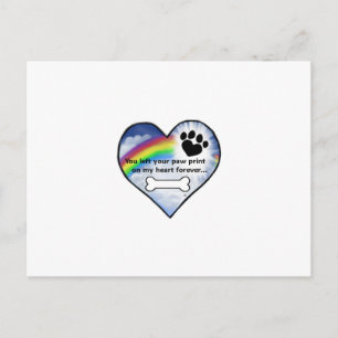 Carte Postale Poème de sympathie Empreinte de patte