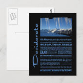 Carte Postale Poème Desiderata Dix Sous Zéro (Devant / Derrière)