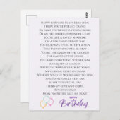 Carte Postale Poème drôle pour l'anniversaire de maman (Devant / Derrière)