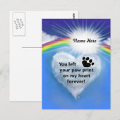 Carte Postale Poème Empreinte de patte (Devant / Derrière)