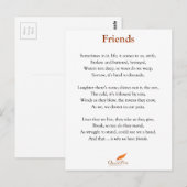 Carte Postale Poème Friends (Devant / Derrière)
