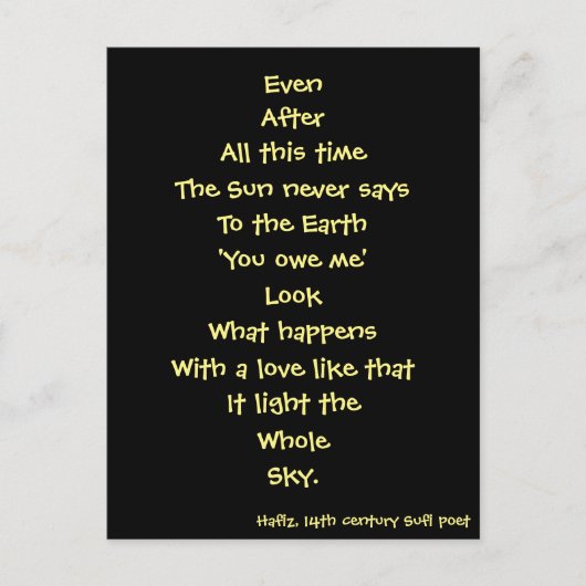 Carte Postale poème hafiz (Devant)