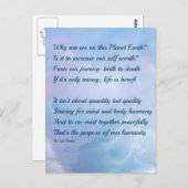 Carte Postale Poème inspirant (Devant / Derrière)