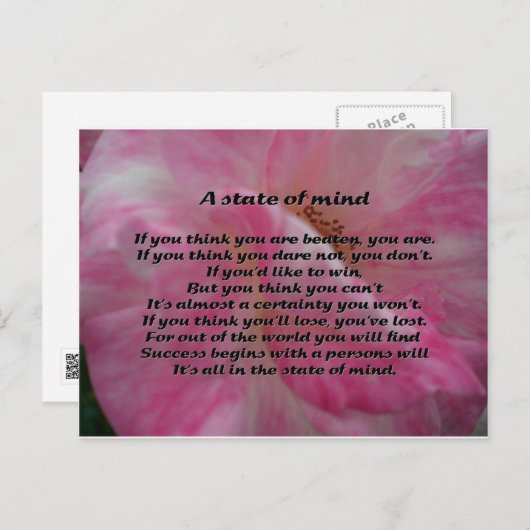 Carte Postale Poème inspirant (Devant / Derrière)