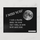 Carte Postale Poème Je Vous Manque : Prière Sous La Lune (Devant)