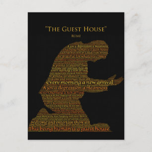 Carte postale poème "La maison d'hôtes" de Rumi