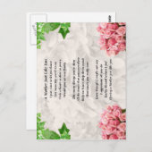 Carte Postale Poème Mère - Design de fleurs (Devant / Derrière)