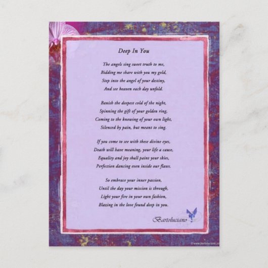 Carte Postale Poème Profond En Vous (Devant)