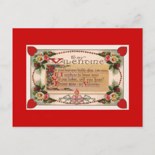 Carte postale Poème romantique de la Saint-Valenti