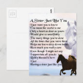 Carte Postale Poème Soeur Cheval (Devant / Derrière)