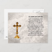 Carte Postale Poème Tante - Design Croix d'or (Devant / Derrière)