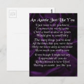 Carte Postale Poème Tante - Violet (Devant / Derrière)