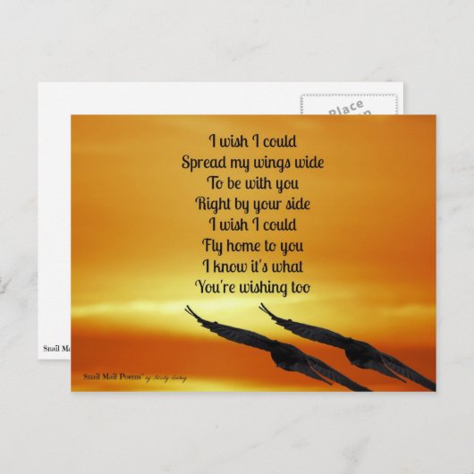 Carte Postale Poème Tu Me Manques : Rentrer chez toi (Devant / Derrière)
