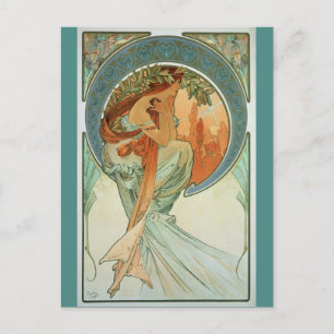 Carte Postale Poésie de Alfons Mucha - Art Nouveau