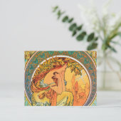 Carte Postale Poésie de la série "Les Arts" de Mucha (Debout devant)