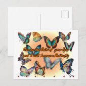 Carte Postale Poésie et papillons sur un (Devant / Derrière)