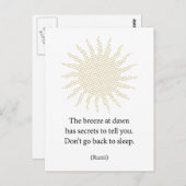 Carte Postale Poésie matinale de Rumi (Devant / Derrière)