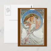 Carte Postale Poésie, Mucha (Devant / Derrière)