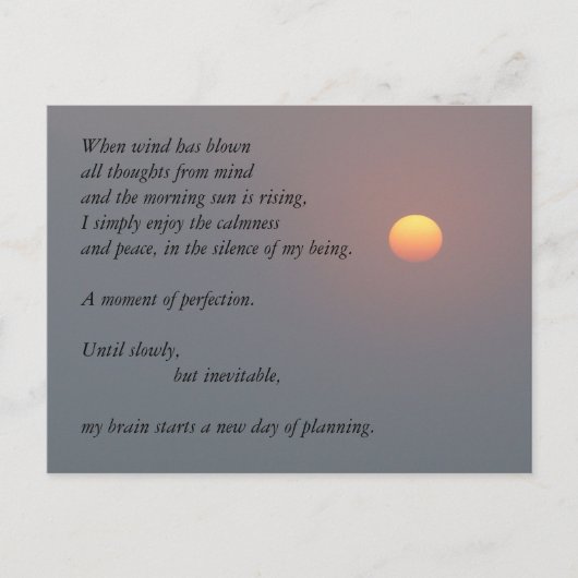 Carte Postale Poésie - Soleil levant (Devant)