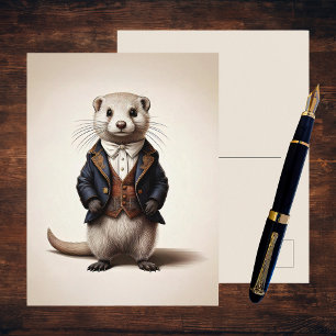 Carte Postale Poetcore Literary Weasel   Dark Academia