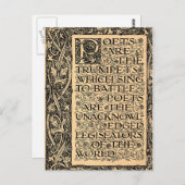 Carte Postale Poets Are - Shelley (Devant / Derrière)